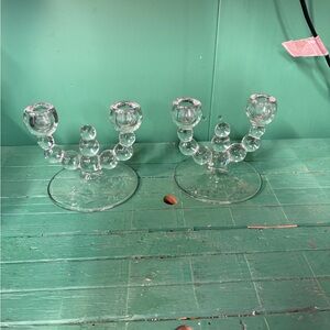 Elegant Glass Bubble Candle Holders Imperial Glass
